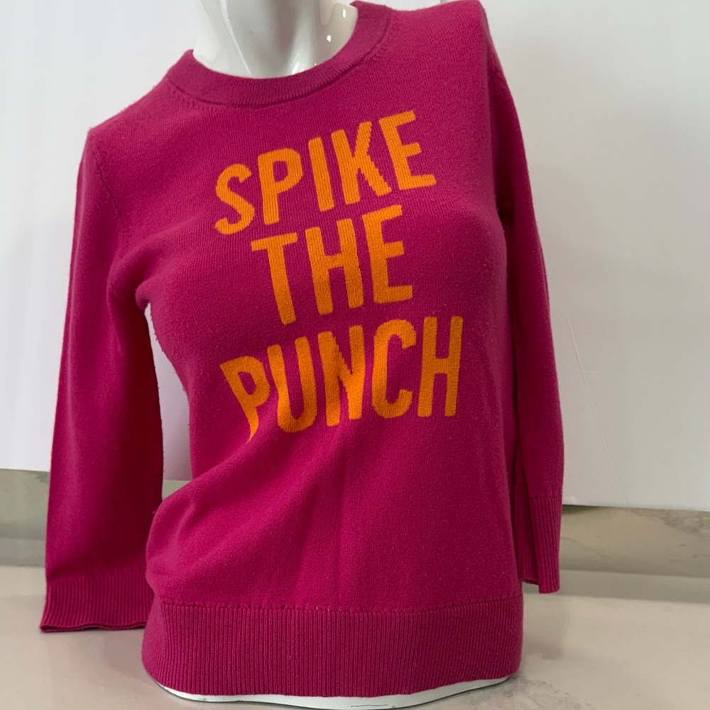 kate spade Fuchsia Sweater with Bold Orange Text